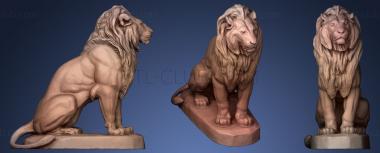 3D model Seated Lion 3 (STL)